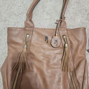 Concealed Carry Browning Brown Leather Tote with Wallet